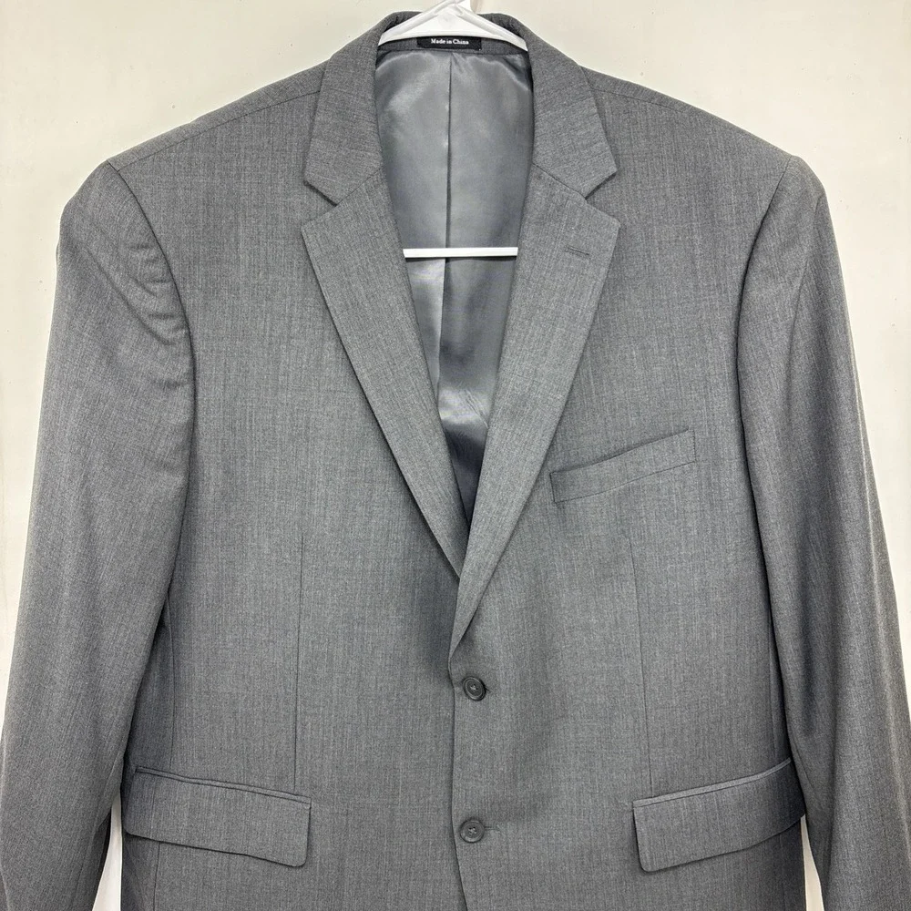Pronto Uomo Men's Grey Blazer‎ Suit Jacket Size 48L Two Button EUC